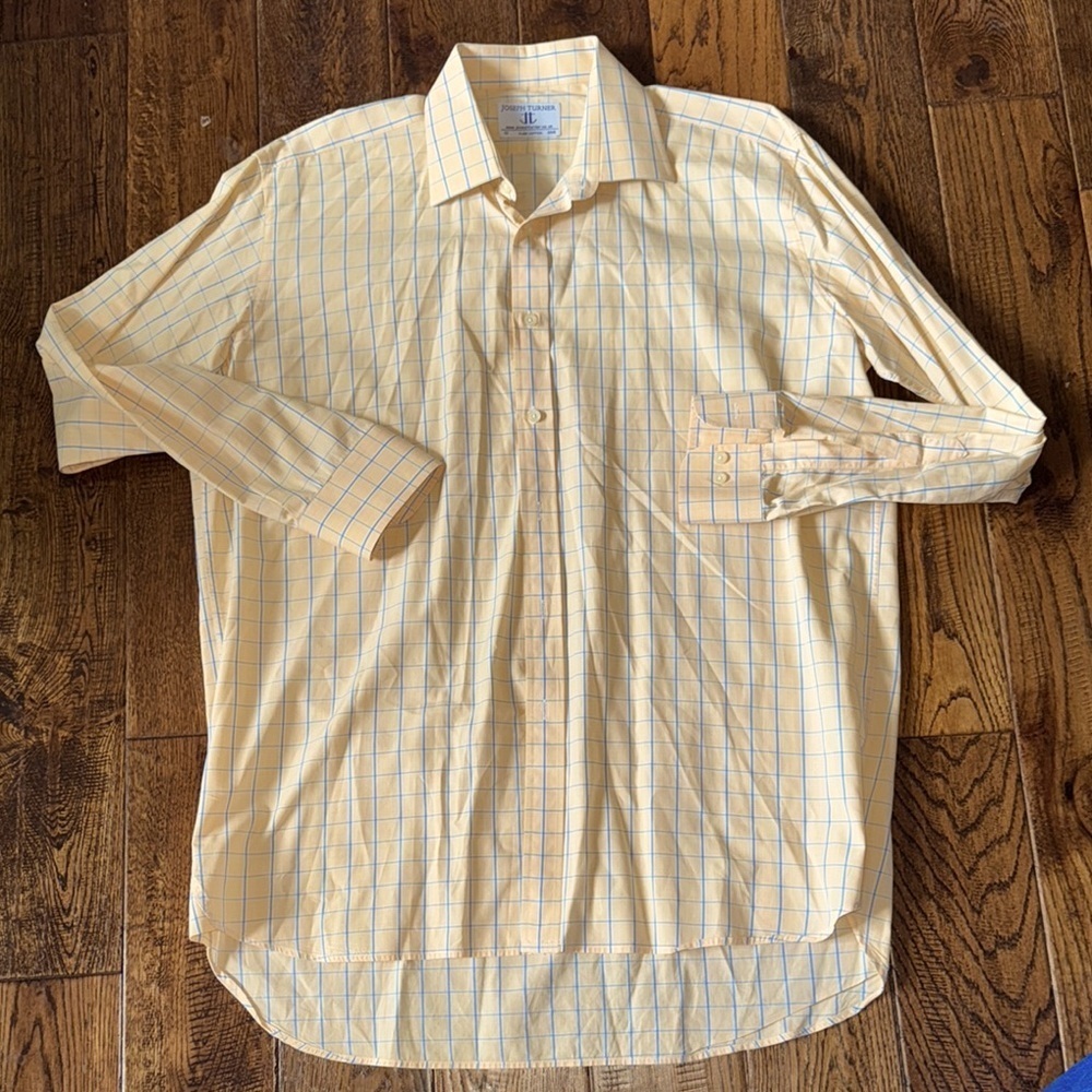 Joseph Turner Cotton Plaid Button Down Long Sleeve Shirt